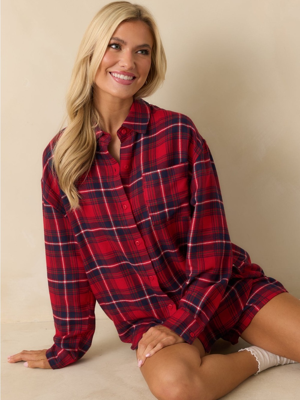 NWT Z SUPPLY HAUTE RED RIVER PLAID BUTTON UP FLANNEL TOP